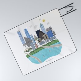 Austin Skyline Illustration Picnic Blanket