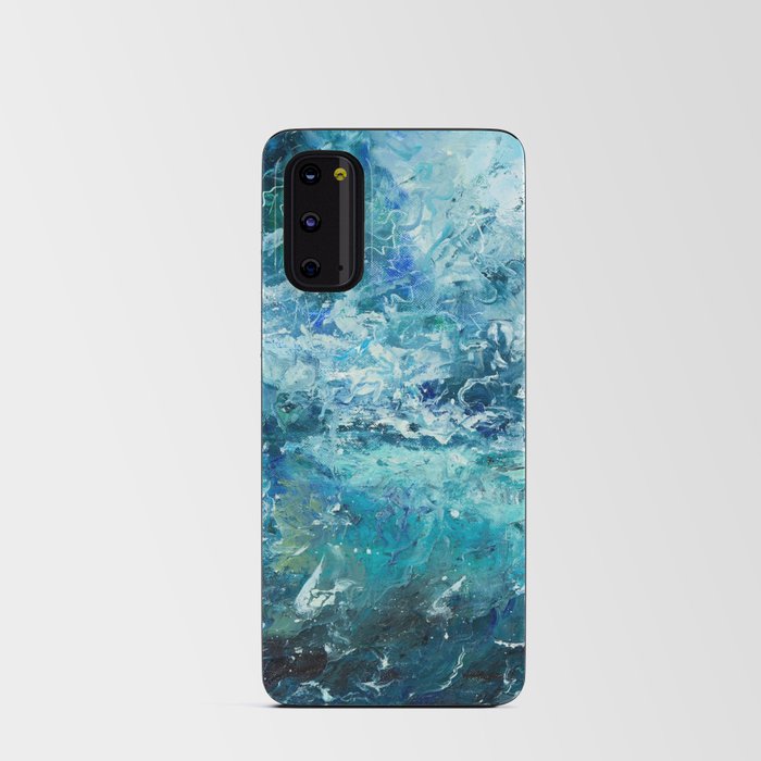  abstract oil painting showing waves in ocean or sea on canvas. Modern Impressionism, modernism, marinism  Android Card Case