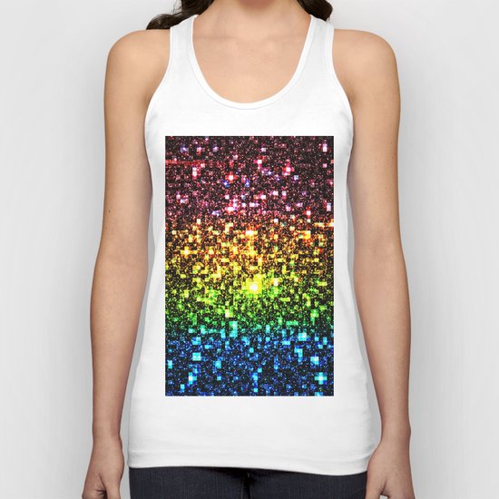 Geometric Galaxy Stars : Rainbow Unisex Tank Top