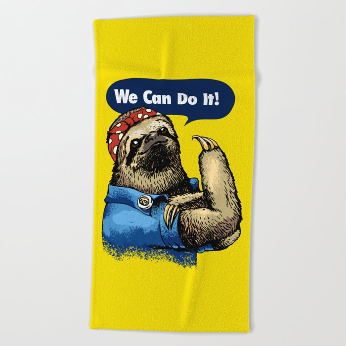We Can Do It Sloth Beach Towel