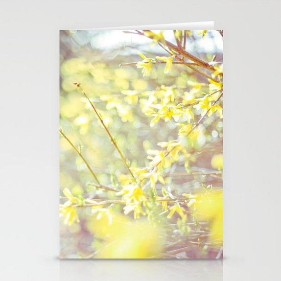 Yellow Forsythia Stationery Cards
