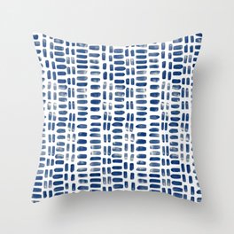 Abstract rectangles - indigo Throw Pillow
