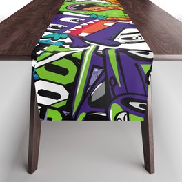 Abstract seamless comics monsters. Cartoon mutant repeated pattern Table Runner