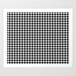 Houndstooth Black and White Art Print