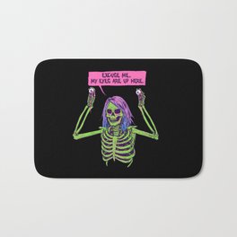 My Eyes Are Up Here Bath Mat | Curated, Chest, Retro, Spooky, Woman, Look, Manners, Ribcage, Graphicdesign, Polite 