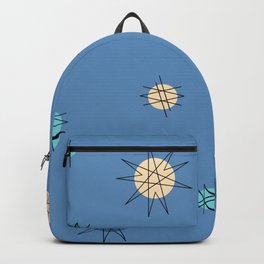 Atomic Age Starburst Planets Blue Turquoise Yellow Backpack