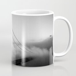 Golden Gate Bridge | Black and White San Francisco Landmark Photography Shot From Marin Headlands Coffee Mug