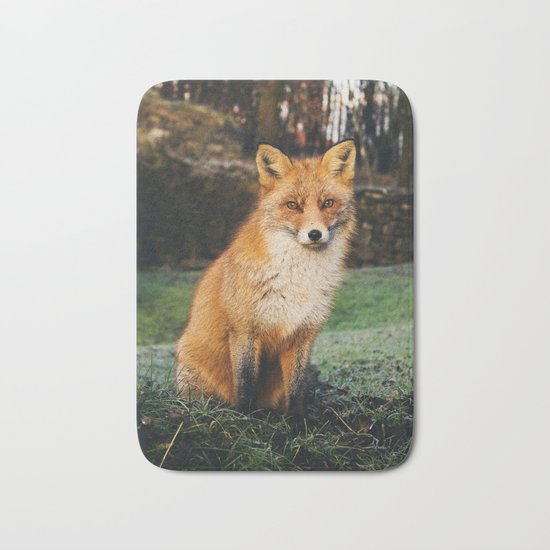 Red Scandinavian Fox Bath Mat