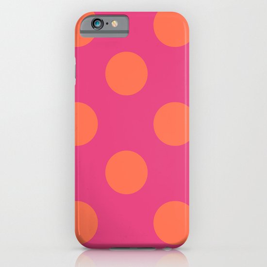 fuchia with orange polka dots iPhone & iPod Case