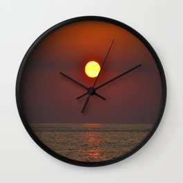 Sunset on Kahluu Bay Wall Clock