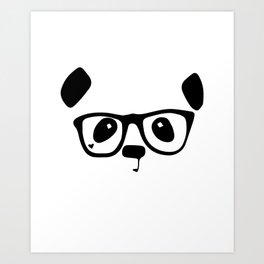 Hipster Nerd Panda Art Print