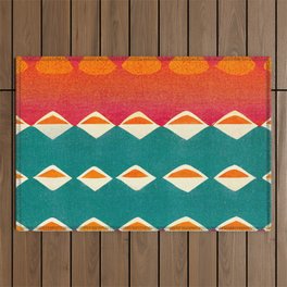 Contemporary Mayan Pattern: Colorful Art Outdoor Rug
