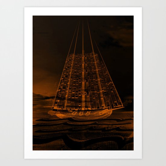 The Flying Dutchman / Legend, sepia 21-11-16 Art Print