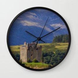 Castle Stalker Argyll, Scotland Wall Clock | Painting, Architecture, Photo, Landscape 
