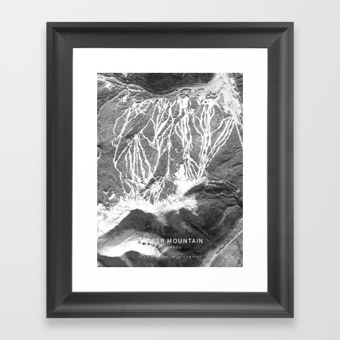 Copper Mountain 3D Map Framed Art Print
