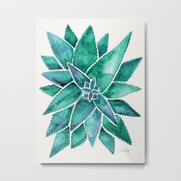 Aloe Vera – Turquoise Palette Metal Print