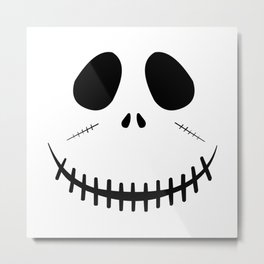 Zombie Face Metal Print | Bones, Halloween, Cartoon, Noise, Creepy, Digital, Skull, Face, Graphicdesign, Mouth 