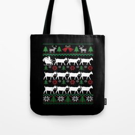 Goats Pulling Santa Sleigh Funny Goat Farmer Ugly Tote Bag