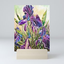 Purple Irises Mini Art Print