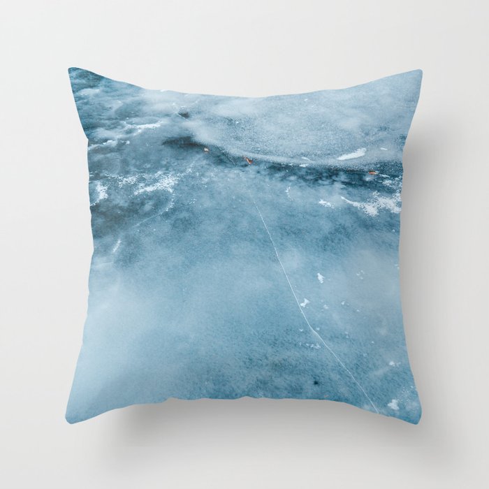 Ice Texture Photography | Winter Throw Pillow