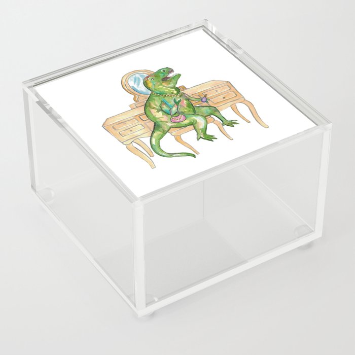 T-rex dressing up dinosaur painting  Acrylic Box