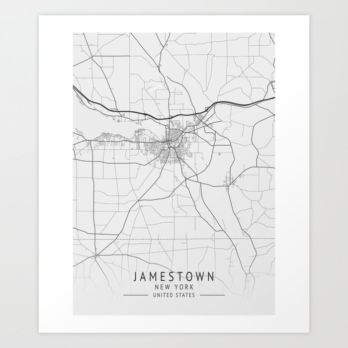 Jamestown New York city map Art Print