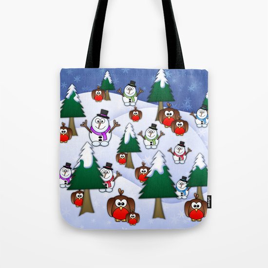 Rocking Robin In A Winter Wonderland. Tote Bag