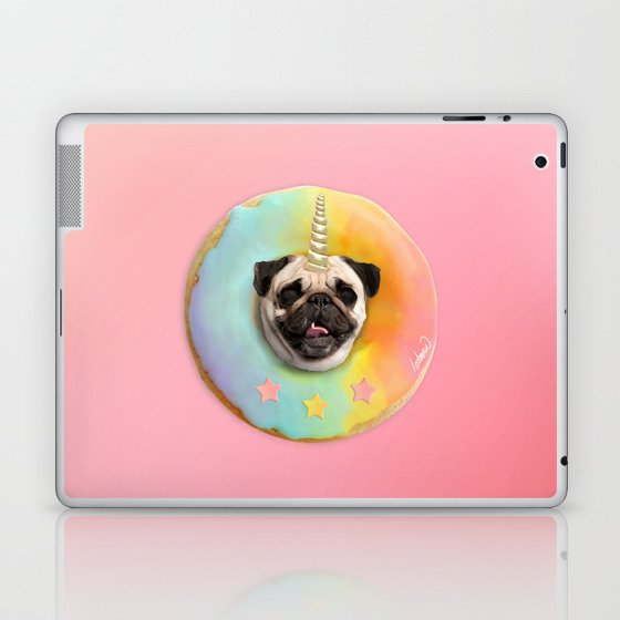 Unicorn Pug Pastel Donut Laptop & iPad Skin
