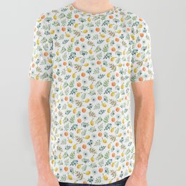 Lemon, Orange and Olive Mediterranean Pattern All Over Graphic Tee