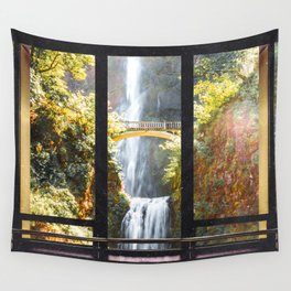 Multnomah Falls Oregon | Window to the Waterfall Wall Tapestry