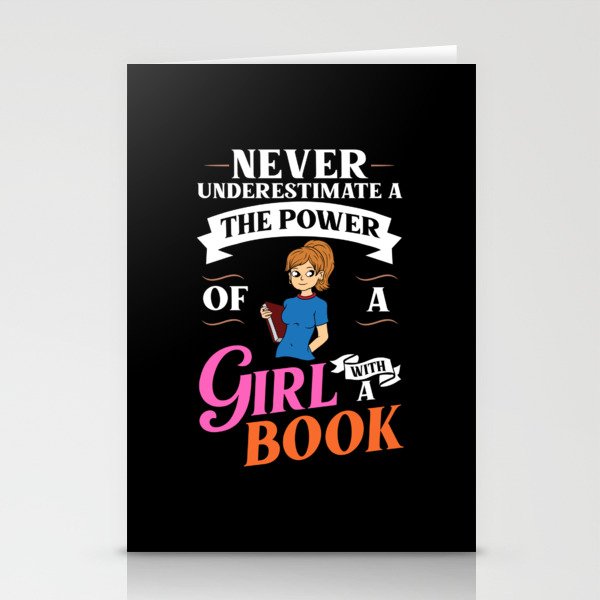 Book Girl Reading Women Bookworm Librarian Reader Stationery Cards