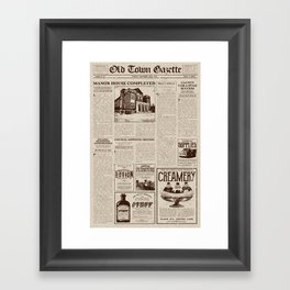 Vintage Newspaper Framed Art Print