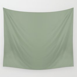 Dark Pastel Sage Green Solid Color Parable to Valspar Irish Paddock 5006-4A Wall Tapestry