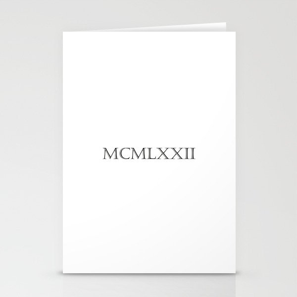 Roman Numerals - 1972 Stationery Cards