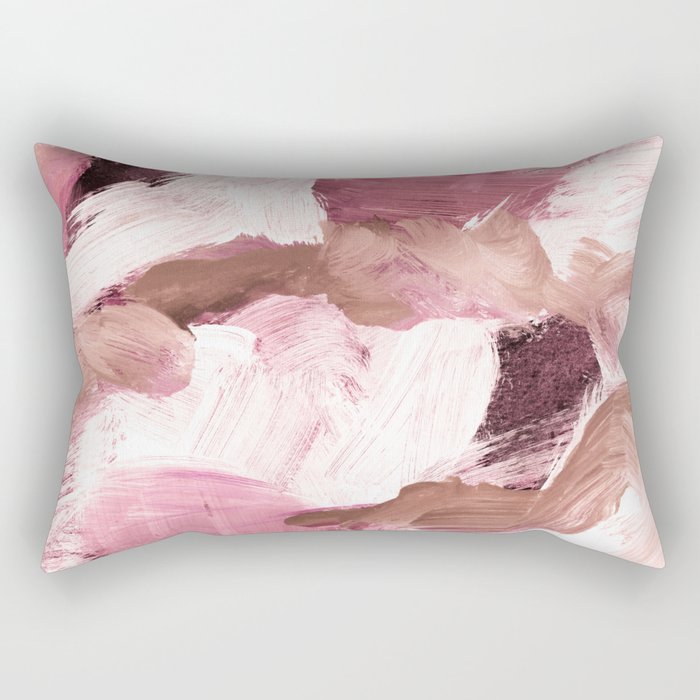 abstract painting VI - coffee and rose Rectangular Pillow