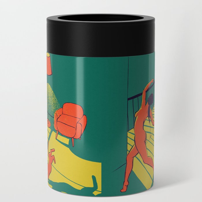 Dancing with the cat | Moody sunset light and shadows Aesthetic Green room Naked dance Femme Fatale  Can Cooler