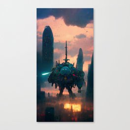 Cyberpunk Spaceship #2 Canvas Print