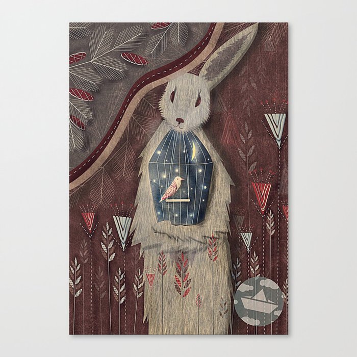 Chaising rabbit Canvas Print