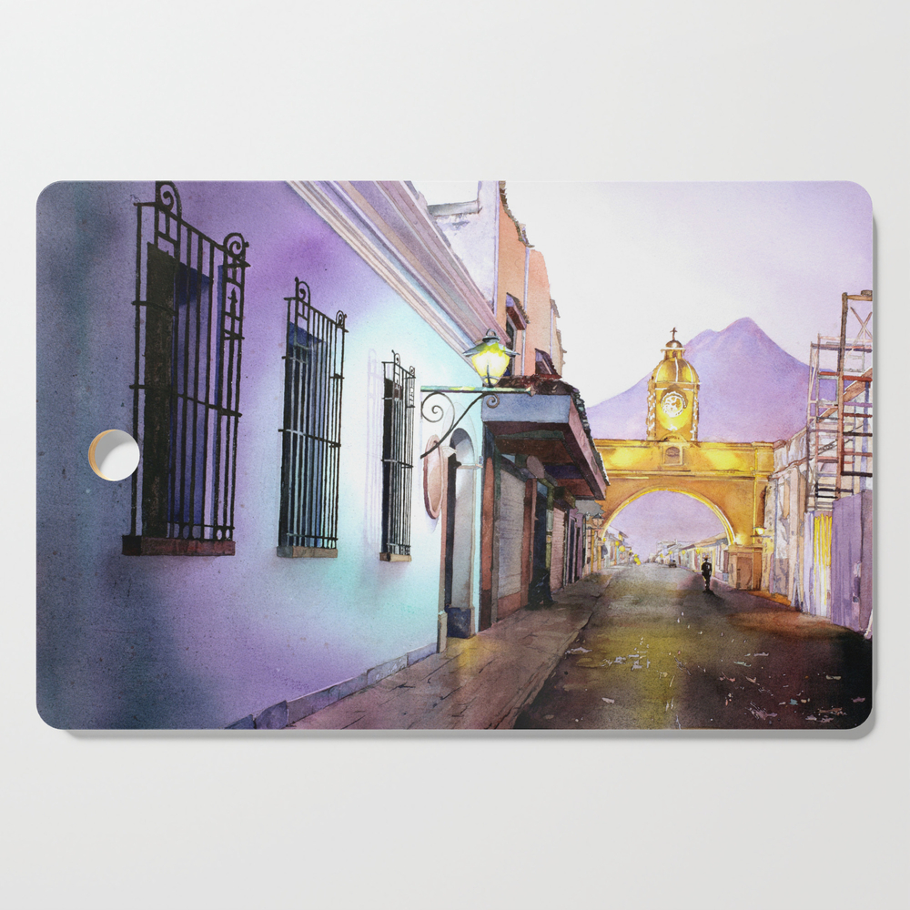 Arch Of Santa Catalina In The City Of Antigua, Guatemala Cutting Board by rfoxpainting