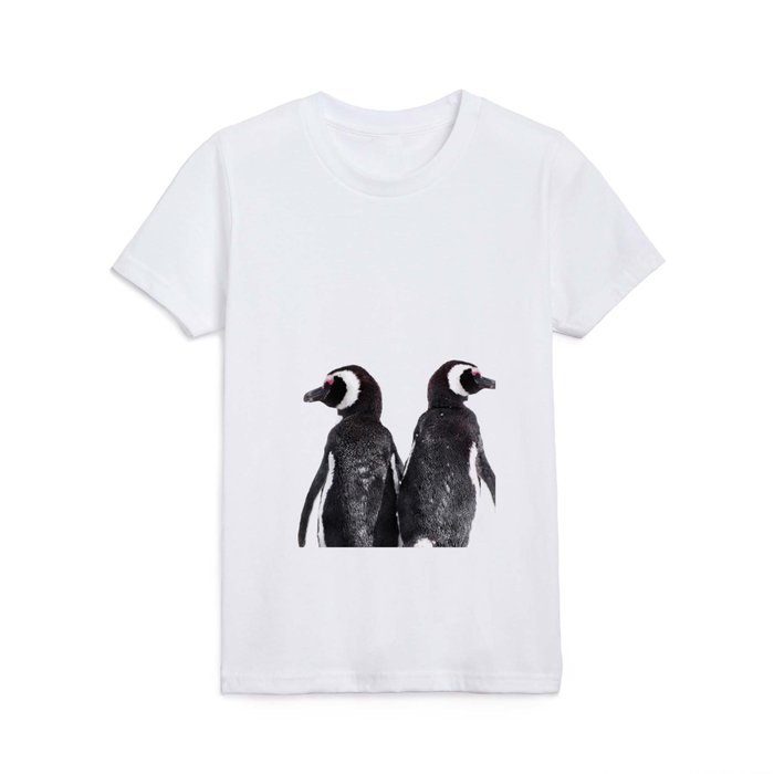Cute Magellanic Penguin Couple White Background Kids T Shirt