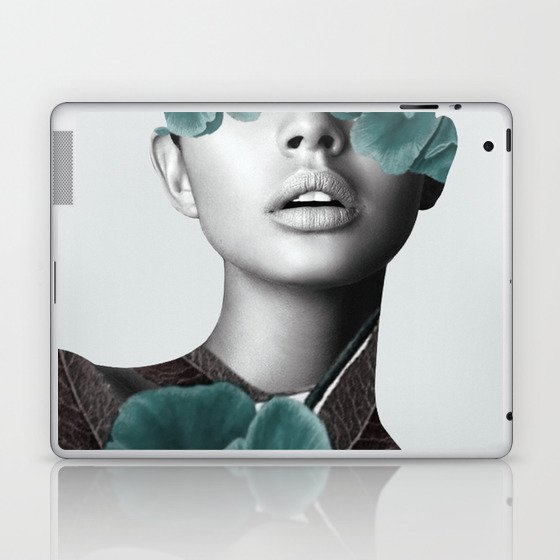 Floral Portrait (woman) Laptop & iPad Skin