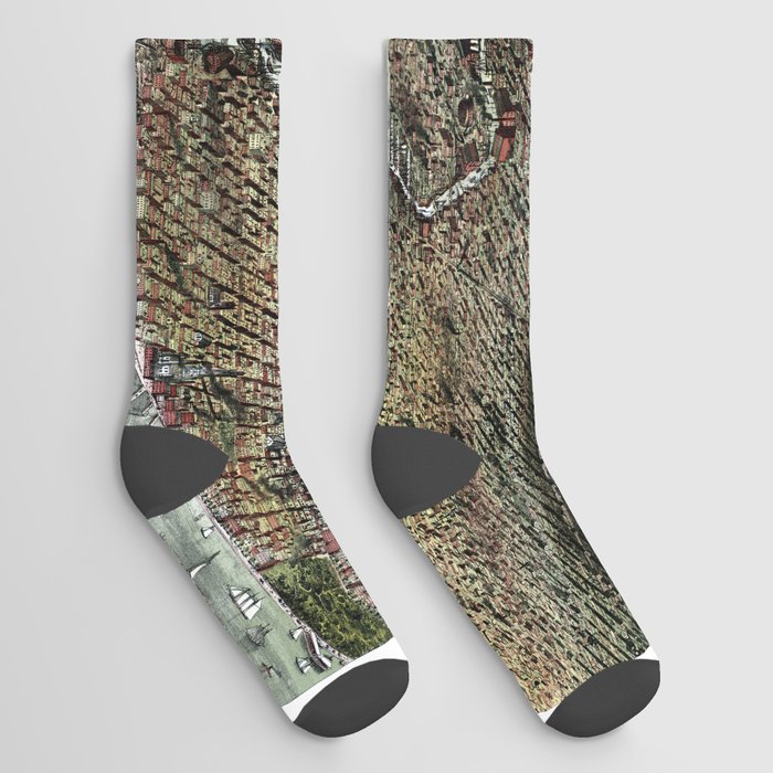 The city of Chicago - 1892 vintage pictorial map Socks