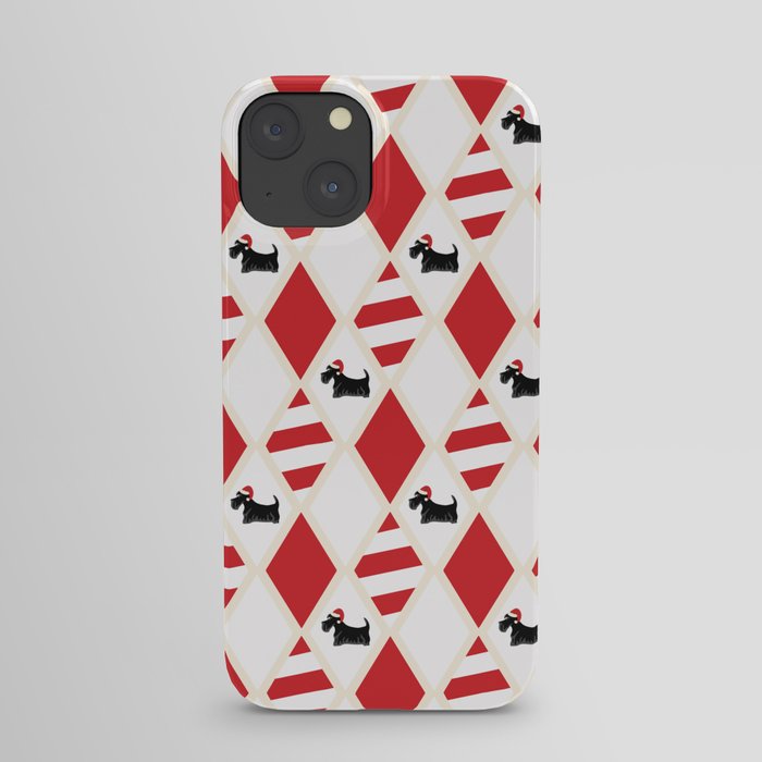 Scottie Dog Christmas Pattern iPhone Case