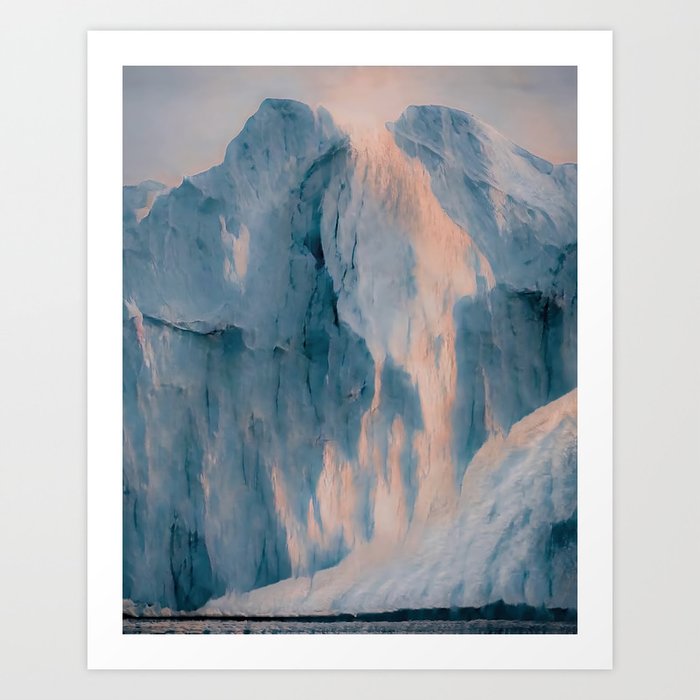 Towering Iceberg in the evening light – arctic landscape photography Art Print