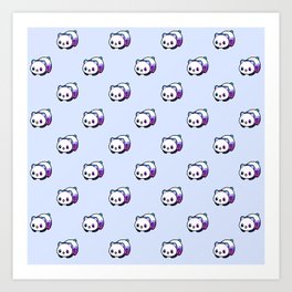 Kawaii Galactic Mighty Panda pattern Art Print