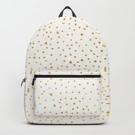 Falling Stars Metallic Gold Dot Pattern Backpack