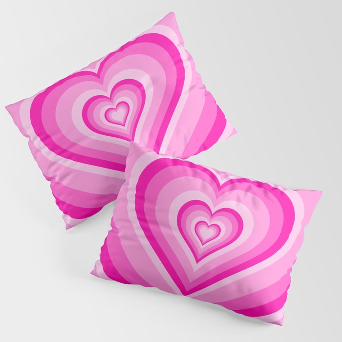 Pink Love Heart Pillow Sham