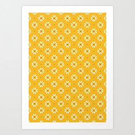 Daisy stitch - yellow Art Print
