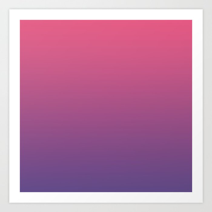 Bright Pink Ultra Violet Gradient | Pantone Color of the year 2018 Art Print