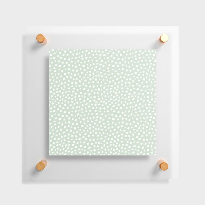 Danish Pastel Green Cute Seamless Polka Dot Digital Paper | Light Green  Floating Acrylic Print